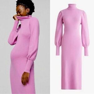 Hatch x J.Crew Pink Turtleneck Sweater Dress, Maternity, Size Small/Medium